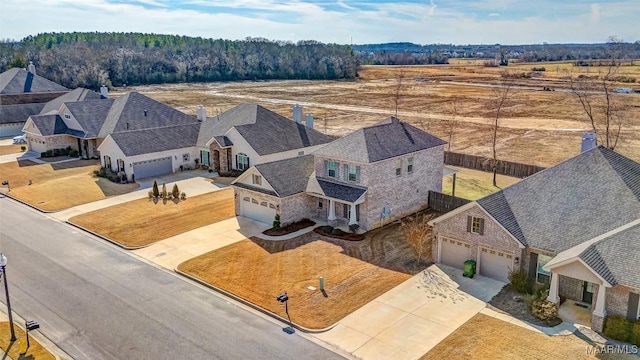 drone / aerial view with a rural view