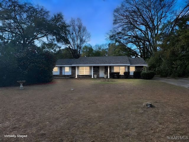 view of single story home