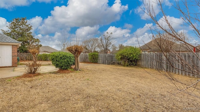 view of yard with a patio area