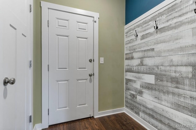 interior space featuring dark wood-type flooring