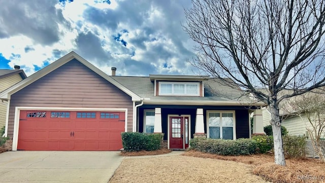 view of front of house with a garage