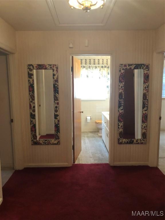 corridor with carpet