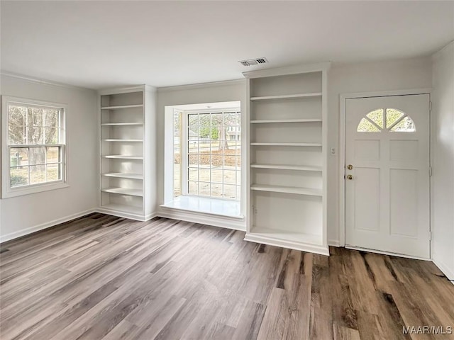 entrance foyer featuring hardwood / wood-style floors and a healthy amount of sunlight