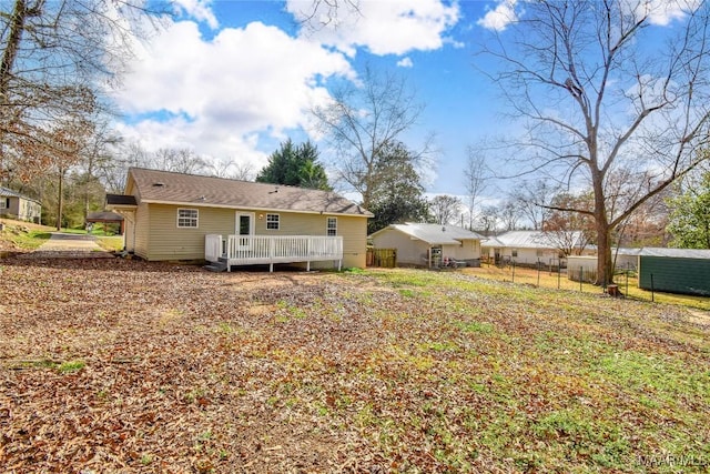 rear view of house with a deck