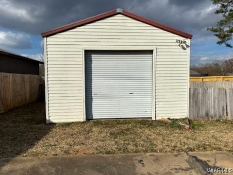 view of garage