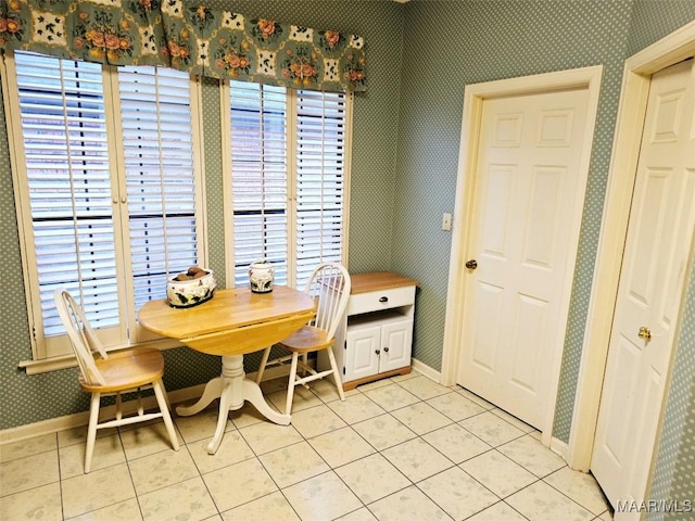 view of tiled dining space