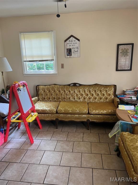 view of tiled living room