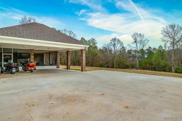 view of patio / terrace with a carport