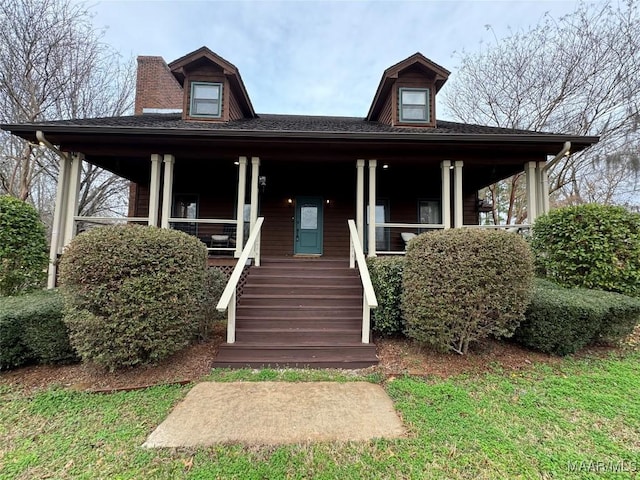 view of front of home with covered porch