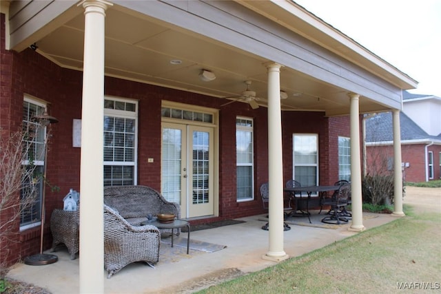 view of patio / terrace with ceiling fan