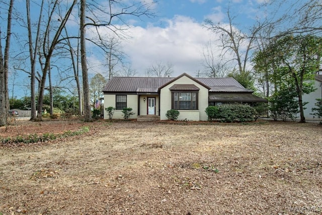 view of single story home