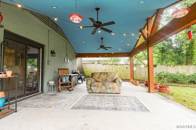 2516 Jasmine Rd, Montgomery, AL 36111 - view of patio / terrace with ceiling fan and outdoor lounge area