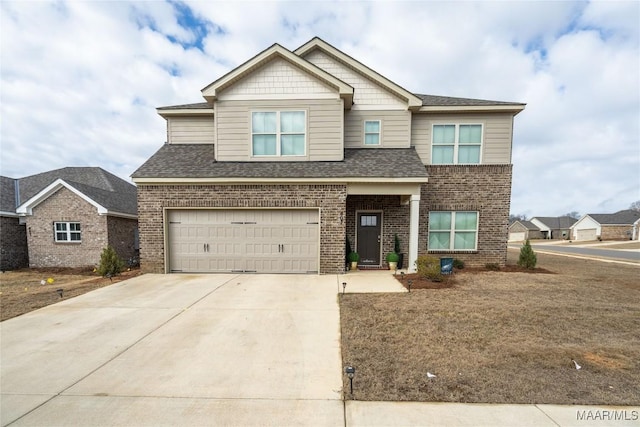 craftsman-style home with a garage