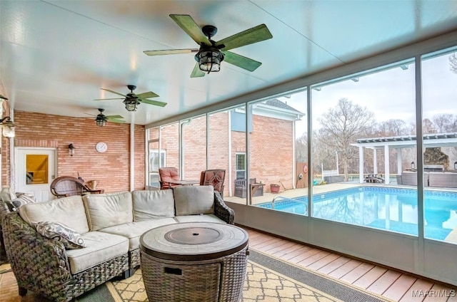 view of sunroom