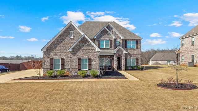 view of front of home with a front yard