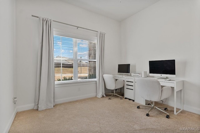 view of carpeted office