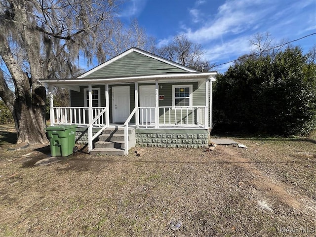 view of front of property with a porch