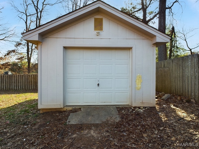 view of garage