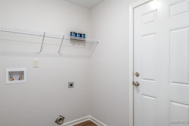 laundry room featuring electric dryer hookup and hookup for a washing machine