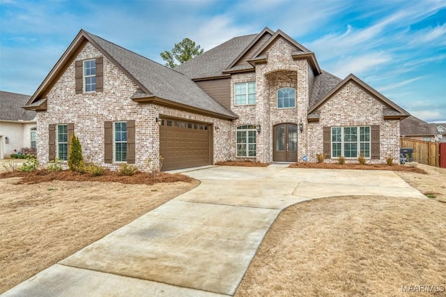 view of front facade featuring a garage