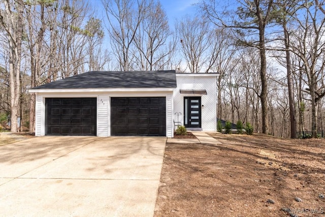 view of garage