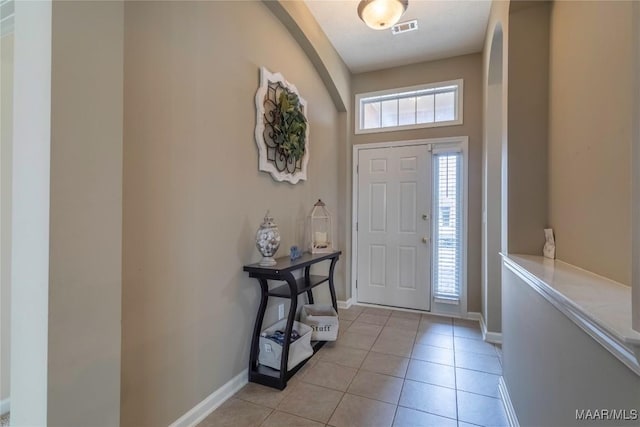 view of tiled entrance foyer