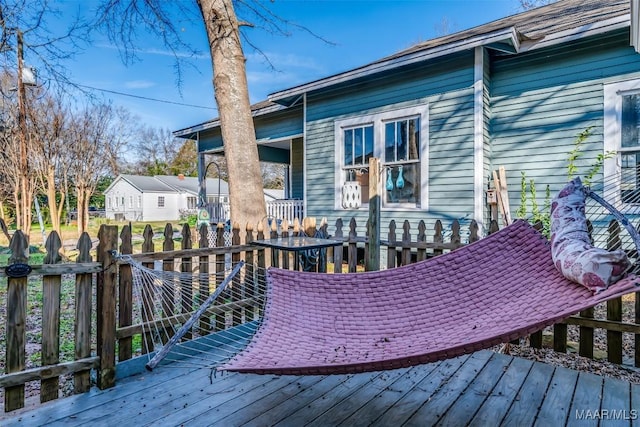 view of wooden deck