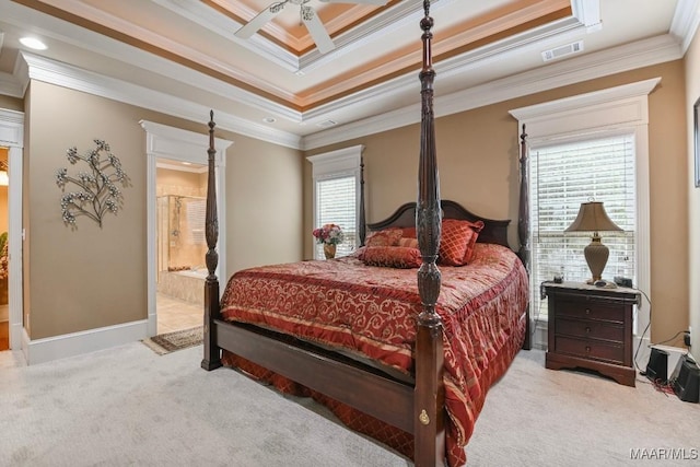 8490 Rockbridge Cir, Montgomery, AL 36116 - bedroom featuring carpet, crown molding, and a tray ceiling