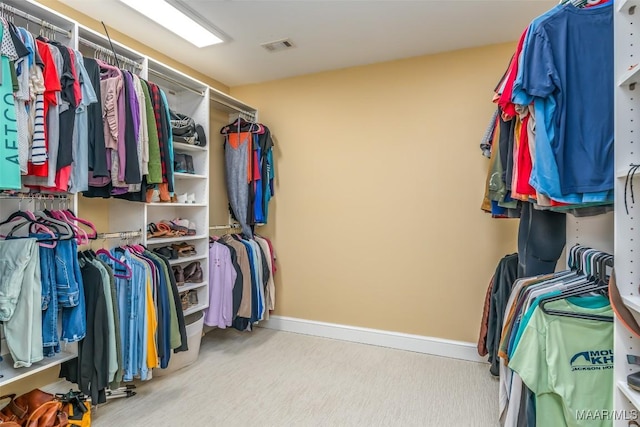 spacious closet with visible vents