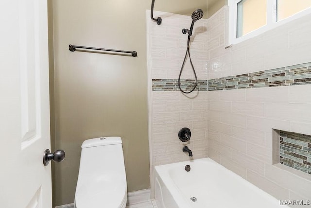 full bathroom featuring shower / washtub combination and toilet