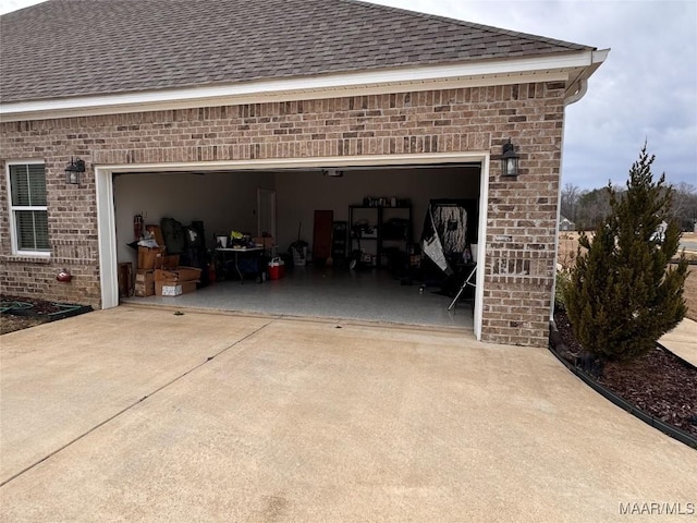 garage with driveway