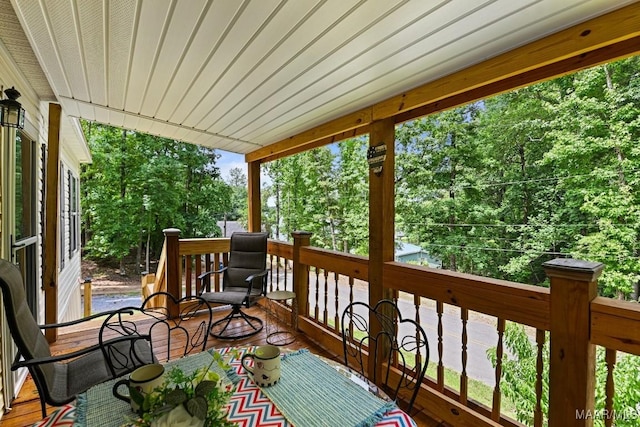 view of wooden deck