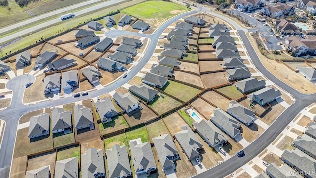 aerial view with a residential view