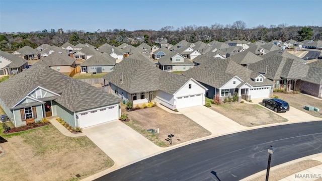 aerial view featuring a residential view