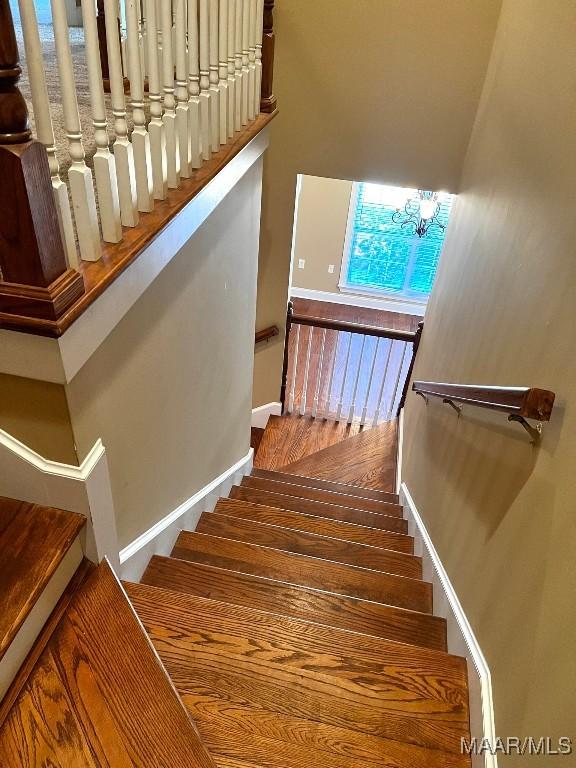 staircase with baseboards