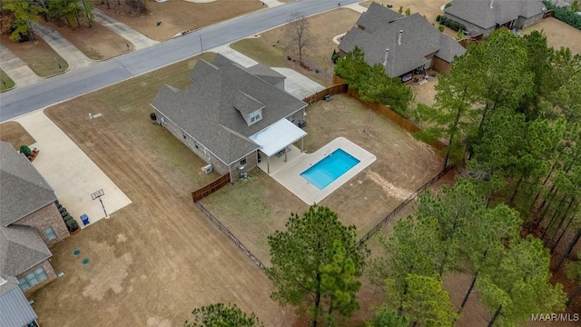 bird's eye view with a residential view