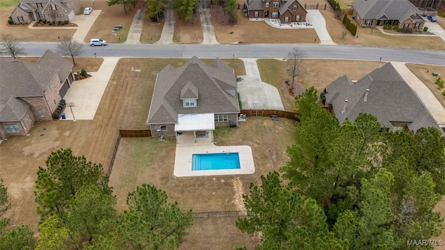 drone / aerial view featuring a residential view