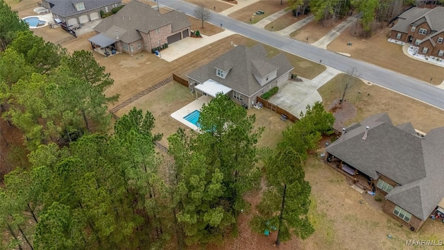 bird's eye view with a residential view