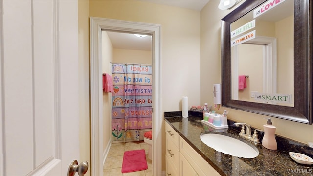 bathroom featuring vanity and tile patterned floors