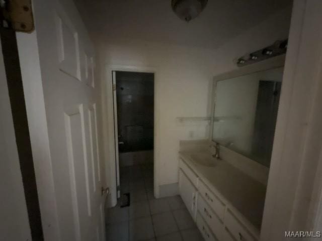 bathroom featuring vanity and tile patterned floors