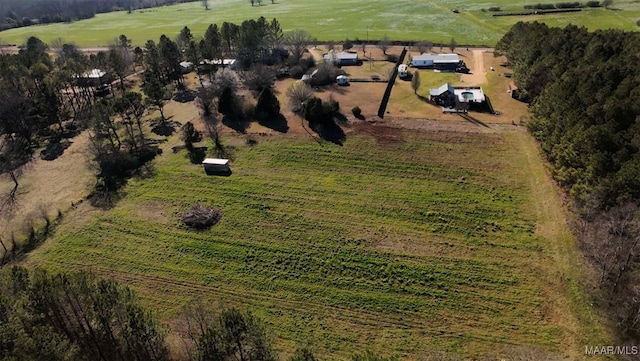 bird's eye view with a rural view