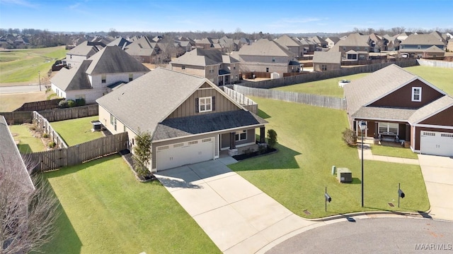 aerial view with a residential view