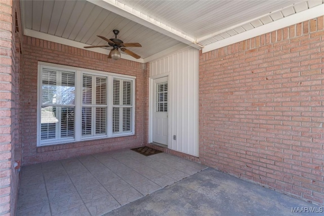 view of patio / terrace with ceiling fan