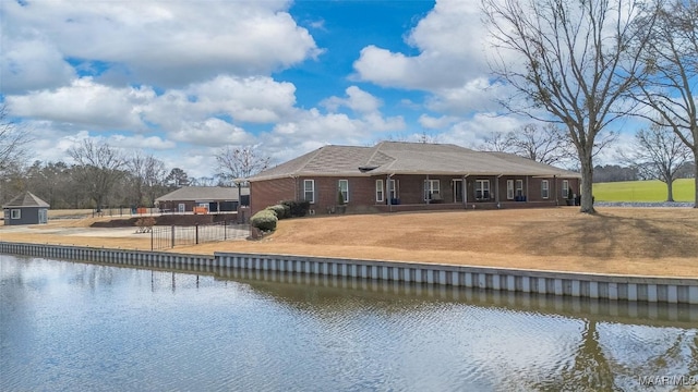 9524 County Road 42nd Rd, Jemison, AL 35085 - rear view of property featuring a water view and fence