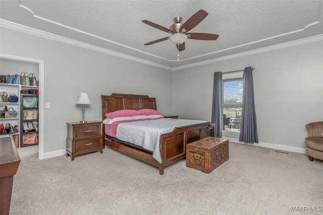 9524 County Road 42nd Rd, Jemison, AL 35085 - bedroom featuring baseboards, ornamental molding, carpet, and a textured ceiling
