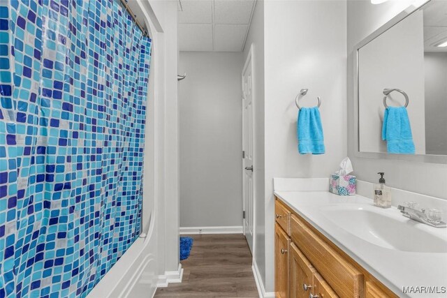 9524 County Road 42nd Rd, Jemison, AL 35085 - bathroom with vanity, baseboards, and wood finished floors
