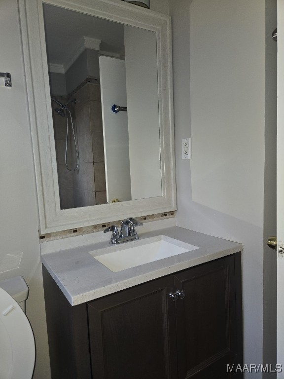 bathroom featuring toilet and vanity