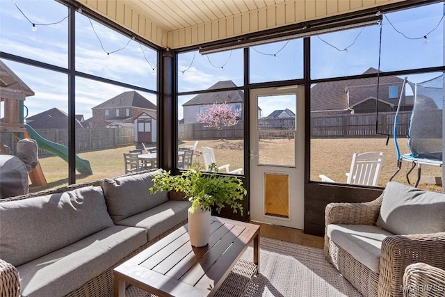 view of sunroom