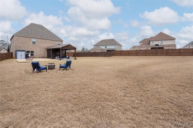 view of yard with a gazebo and fence