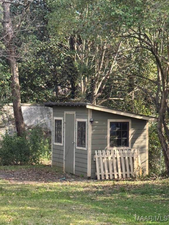 view of shed